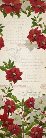 Poinsettia Christmas v2 White Modern Wood Framed Art Print with Double Matting by Kimberly, Allen