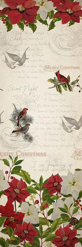 Poinsettia Christmas Black Ornate Wood Framed Art Print with Double Matting by Kimberly, Allen