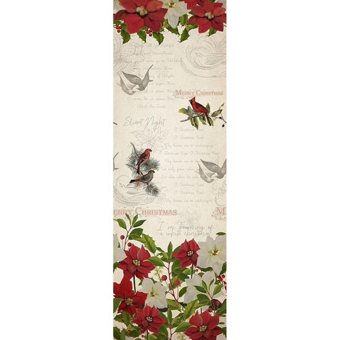 Poinsettia Christmas Black Modern Wood Framed Art Print with Double Matting by Kimberly, Allen