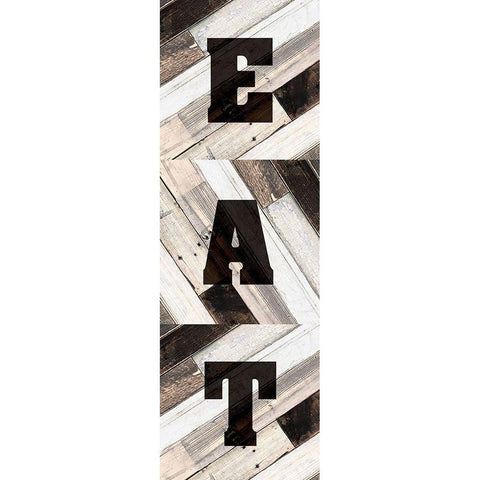 EAT White Modern Wood Framed Art Print by Kimberly, Allen