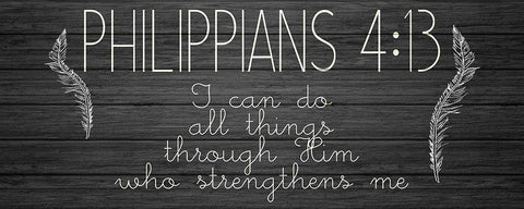 Philippians 4 13 Black Ornate Wood Framed Art Print with Double Matting by Kimberly, Allen