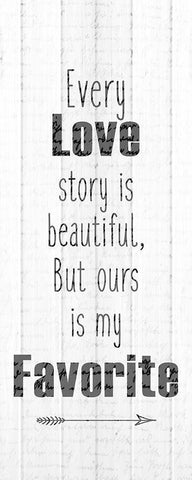 Our Love 1 Black Ornate Wood Framed Art Print with Double Matting by Kimberly, Allen