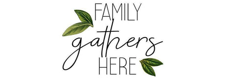 Family Gathers Here Black Ornate Wood Framed Art Print with Double Matting by Kimberly, Allen