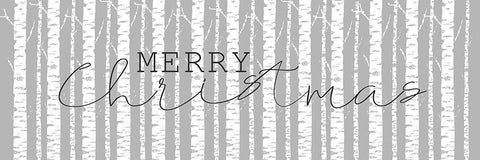 Merry Christmas Aspens 2 White Modern Wood Framed Art Print with Double Matting by Kimberly, Allen