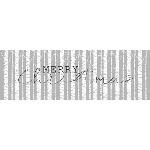 Merry Christmas Aspens 2 Black Modern Wood Framed Art Print by Kimberly, Allen