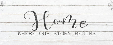 Where Our Story Begins White Modern Wood Framed Art Print with Double Matting by Kimberly, Allen