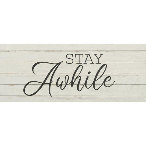 Stay Awhile Gold Ornate Wood Framed Art Print with Double Matting by Kimberly, Allen