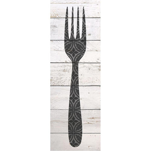 Utensils 1 Black Modern Wood Framed Art Print with Double Matting by Kimberly, Allen