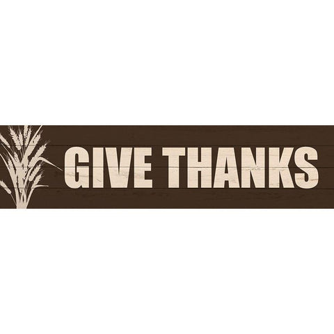 Give Thanks Black Modern Wood Framed Art Print with Double Matting by Kimberly, Allen