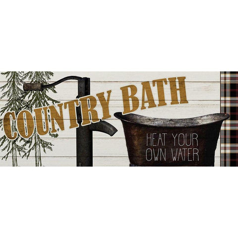 Country Bath White Modern Wood Framed Art Print by Kimberly, Allen