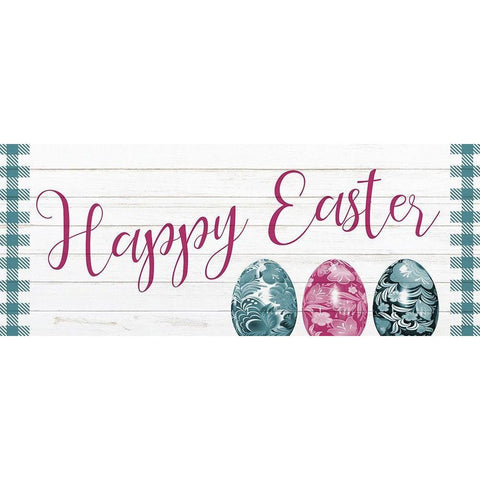 Happy Easter Black Modern Wood Framed Art Print by Kimberly, Allen