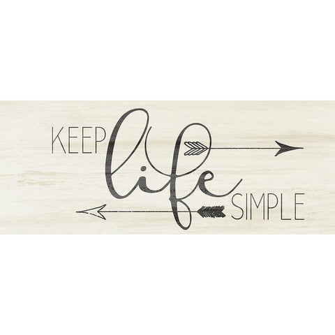 Keep Life Simple Black Modern Wood Framed Art Print with Double Matting by Kimberly, Allen