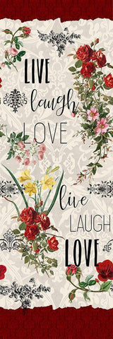 Live Laugh Love Panel White Modern Wood Framed Art Print with Double Matting by Kimberly, Allen