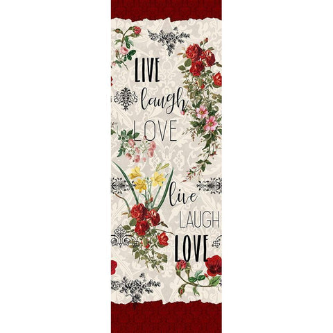 Live Laugh Love Panel Gold Ornate Wood Framed Art Print with Double Matting by Kimberly, Allen