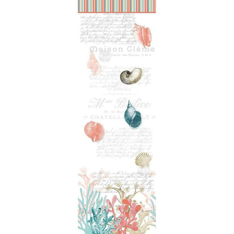 Coral Coastal Panel Gold Ornate Wood Framed Art Print with Double Matting by Kimberly, Allen