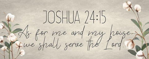 Joshua 24 15 Cotton White Modern Wood Framed Art Print with Double Matting by Kimberly, Allen