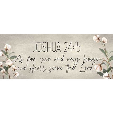 Joshua 24 15 Cotton Black Modern Wood Framed Art Print by Kimberly, Allen