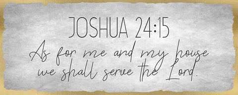 Joshua 24 15 on Foil Black Ornate Wood Framed Art Print with Double Matting by Kimberly, Allen