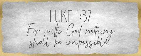 Luke 1 37 on Foil White Modern Wood Framed Art Print with Double Matting by Kimberly, Allen