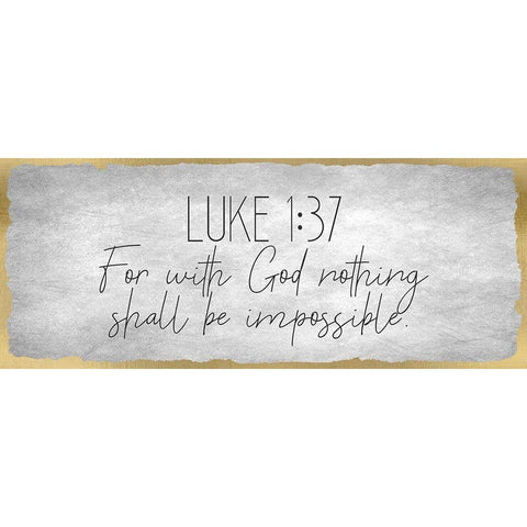 Luke 1 37 on Foil Black Modern Wood Framed Art Print by Kimberly, Allen