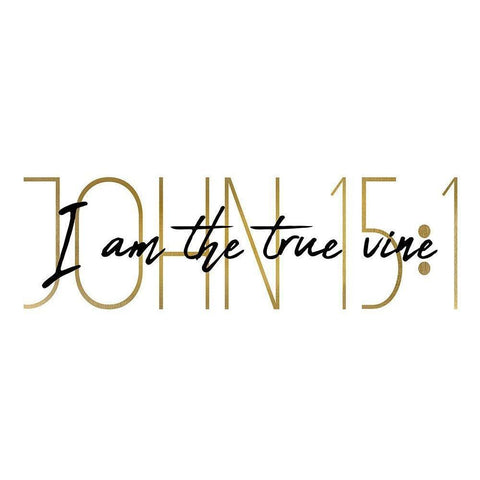 I am the True Vine Panel Gold Ornate Wood Framed Art Print with Double Matting by Kimberly, Allen
