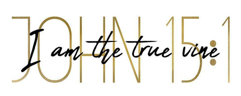 I am the True Vine Panel Black Ornate Wood Framed Art Print with Double Matting by Kimberly, Allen