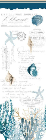 Coral Cove Blue White Modern Wood Framed Art Print with Double Matting by Kimberly, Allen