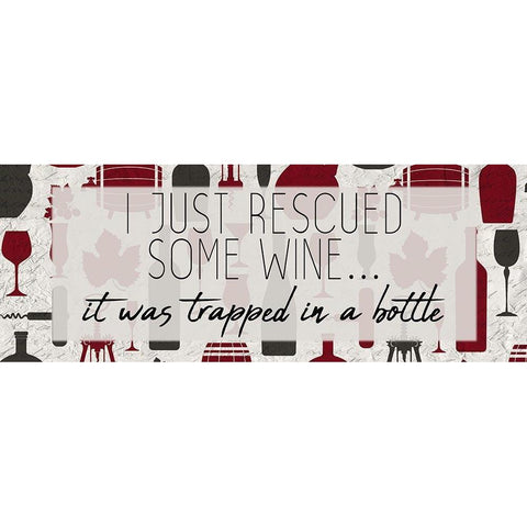 I Rescued some Wine Black Modern Wood Framed Art Print with Double Matting by Kimberly, Allen