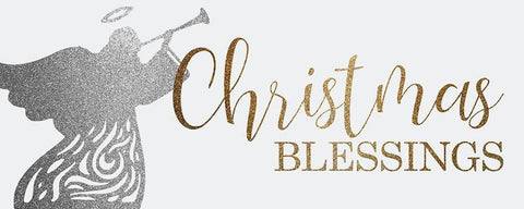 Christmas Blessings Black Ornate Wood Framed Art Print with Double Matting by Kimberly, Allen
