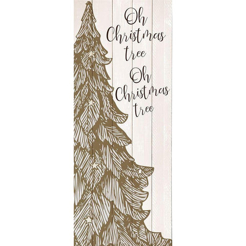 Christmas Tree Black Modern Wood Framed Art Print with Double Matting by Kimberly, Allen