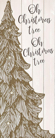 Christmas Tree Black Ornate Wood Framed Art Print with Double Matting by Kimberly, Allen