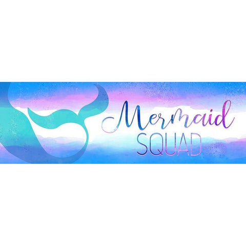 Mermaid Squad White Modern Wood Framed Art Print by Kimberly, Allen