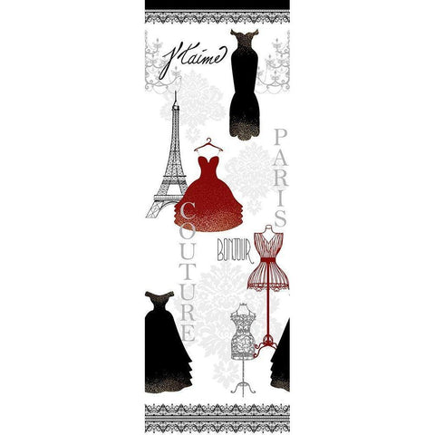 Paris Couture White Modern Wood Framed Art Print by Kimberly, Allen