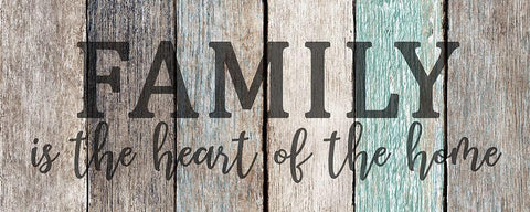 Family Heart White Modern Wood Framed Art Print with Double Matting by Kimberly, Allen