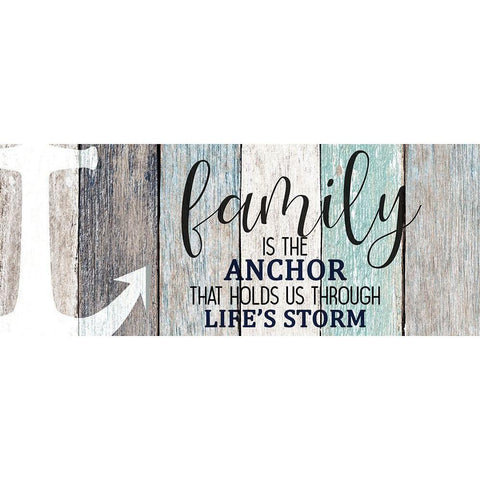 Family is the Anchor Black Modern Wood Framed Art Print by Kimberly, Allen