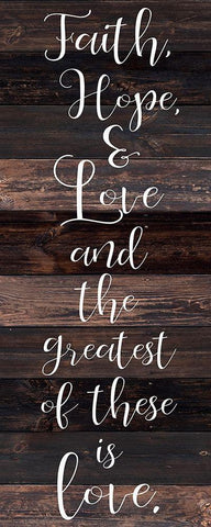 Faith Hope Love White Modern Wood Framed Art Print with Double Matting by Kimberly, Allen