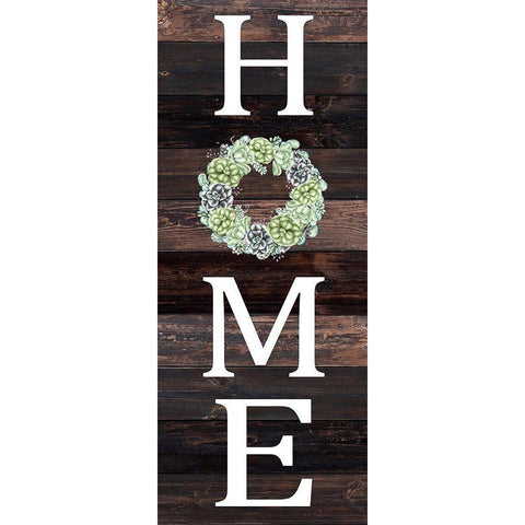 Home Succulent Wreath Black Modern Wood Framed Art Print by Kimberly, Allen