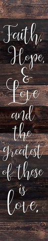 Faith Hope Love Black Ornate Wood Framed Art Print with Double Matting by Kimberly, Allen