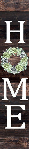 Home Succulent Wreath White Modern Wood Framed Art Print with Double Matting by Kimberly, Allen