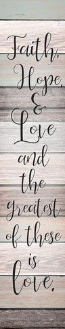 Faith Hope Love v2 Black Ornate Wood Framed Art Print with Double Matting by Kimberly, Allen