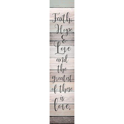 Faith Hope Love v2 Black Modern Wood Framed Art Print by Kimberly, Allen