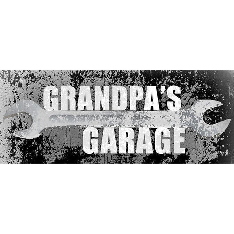 Grandpas Garage Black Modern Wood Framed Art Print with Double Matting by Kimberly, Allen