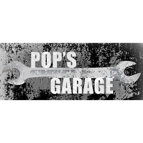 Pops Garage White Modern Wood Framed Art Print by Kimberly, Allen