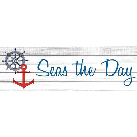 Seas the Day Gold Ornate Wood Framed Art Print with Double Matting by Kimberly, Allen