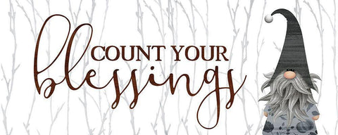 Count Your Blessings White Modern Wood Framed Art Print with Double Matting by Kimberly, Allen