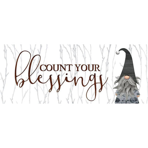 Count Your Blessings White Modern Wood Framed Art Print by Kimberly, Allen