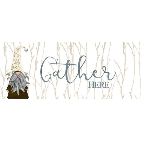 Gather Here Gold Ornate Wood Framed Art Print with Double Matting by Kimberly, Allen