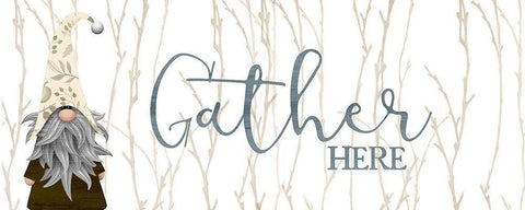 Gather Here Black Ornate Wood Framed Art Print with Double Matting by Kimberly, Allen