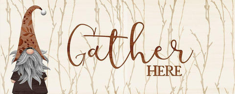 Gather Here v2 Black Ornate Wood Framed Art Print with Double Matting by Allen, Kimberly