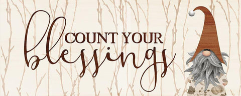 Count Your Blessings v2 White Modern Wood Framed Art Print with Double Matting by Allen, Kimberly